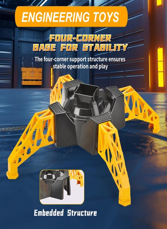 SNACKTANT 28-Inch RC Construction Tower Crane Toy for Kids, 4 Channel Remote Control Crane Toy with LED Light, Grabber, Log, Lifting Basket, 360° swivel, STEM Educational Learning Toys for Boys Ages 3 and Up - Image 5